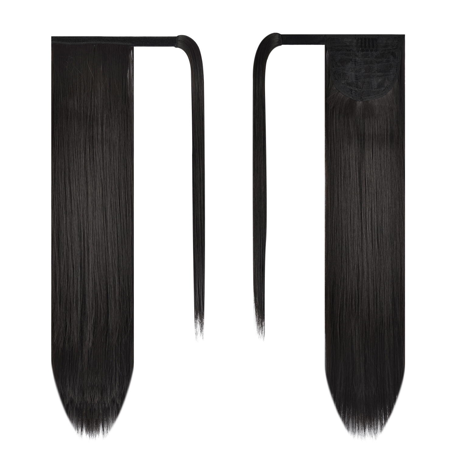 BARSDAR Ponytail Extension 26" Long Straight Wrap Around Hair Piece for Women Synthetic Hair for Daily Use (2# Darkest Brown)
